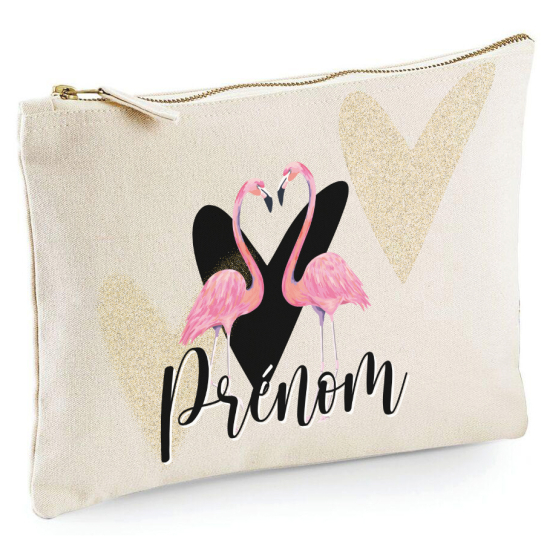 Astuccio personalizzato - Nome Fenicotteri Rosa Cuori