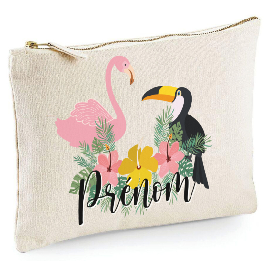 Astuccio personalizzato - Nome Toucan Fenicottero Rosa
