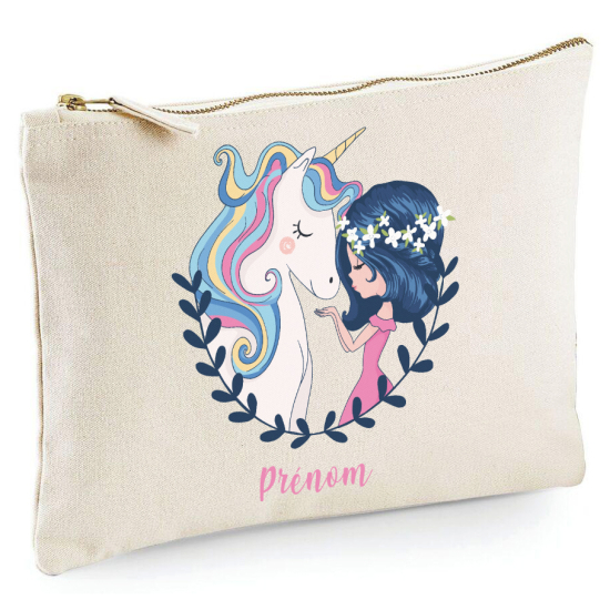 Astuccio personalizzato - Ragazza e unicorno