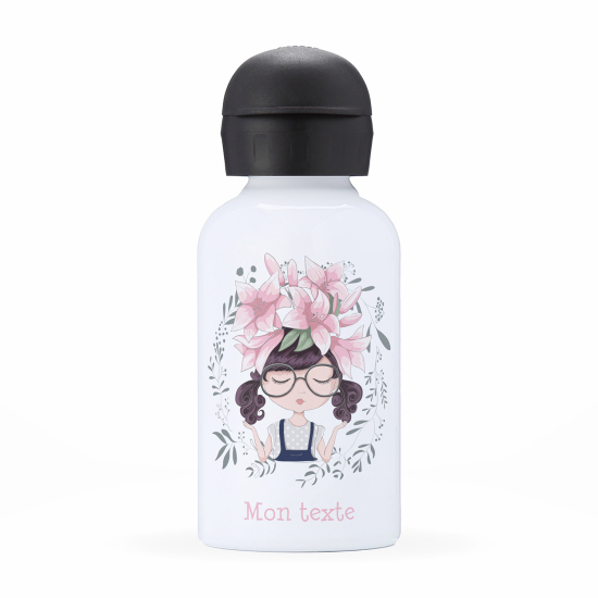 Borraccia isotermica personalizzata per bambini - Bambina fiori