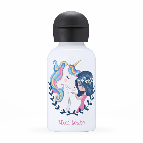 Borraccia isotermica personalizzata per bambini - Ragazza e unicorno