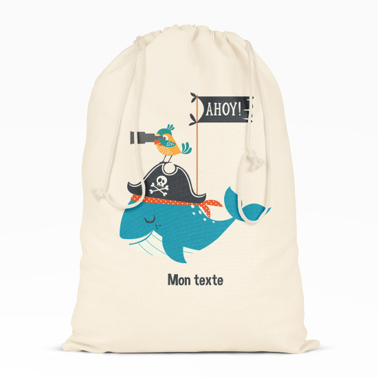 Borsa con coulisse personalizzata - Balena pirata