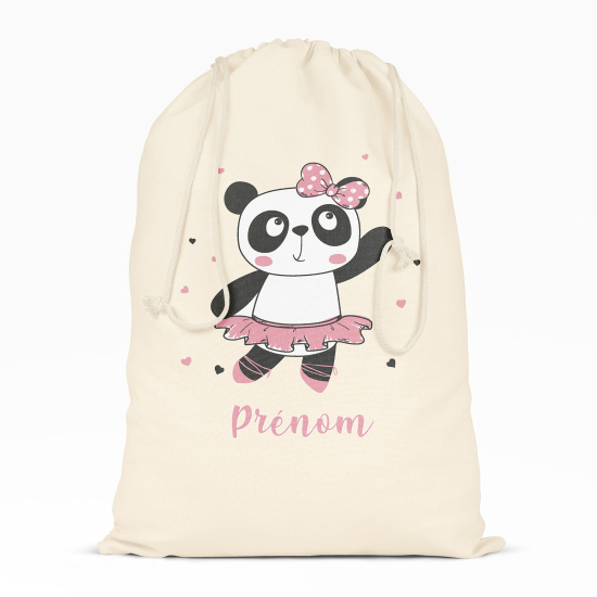 Borsa con coulisse personalizzata - Ballerina panda