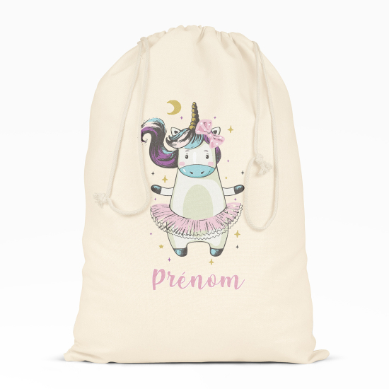 Borsa con coulisse personalizzata - Ballerina unicorno