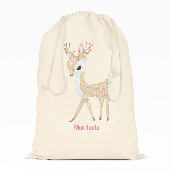 Borsa con coulisse personalizzata - Bel cerbiatto