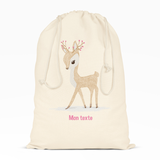 Borsa con coulisse personalizzata - Bel cerbiatto