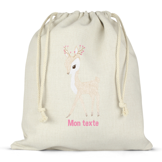 Borsa con coulisse personalizzata - Cerbiatto