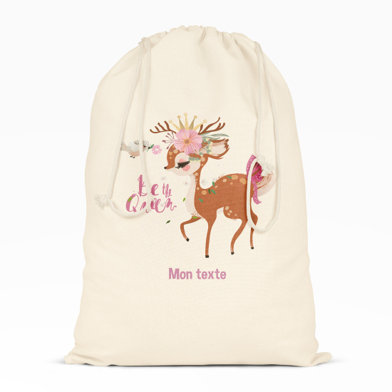 Borsa con coulisse personalizzata - Cerbiatto Sii la regina