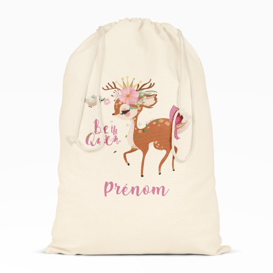 Borsa con coulisse personalizzata - Cerbiatto Sii la regina