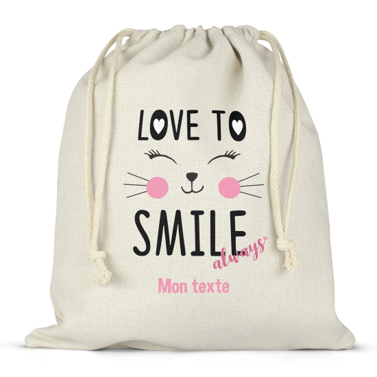 Borsa con coulisse personalizzata - Chat ama sorridere