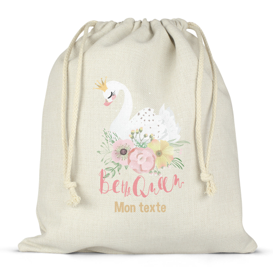 Borsa con coulisse personalizzata - Cigno sia la regina