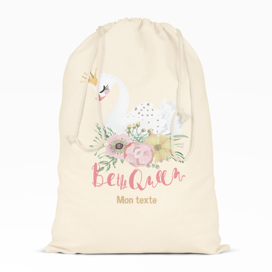Borsa con coulisse personalizzata - Cigno Sii la regina