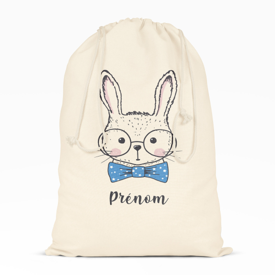 Borsa con coulisse personalizzata - Coniglio con gli occhiali