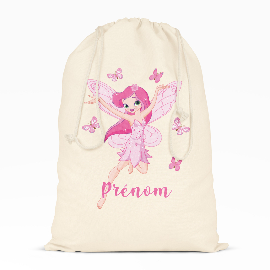 Borsa con coulisse personalizzata - Fata farfalle