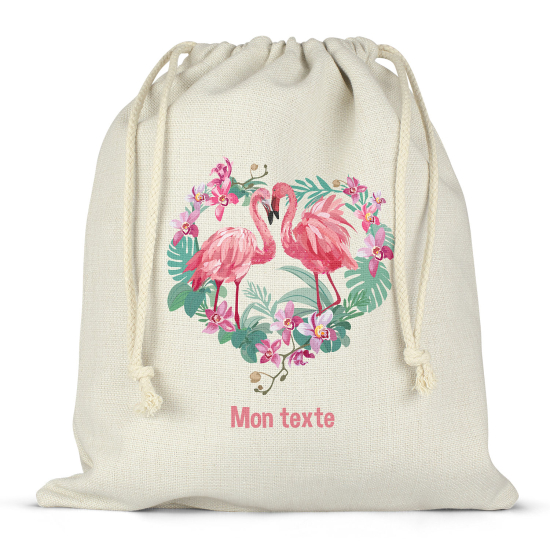 Borsa con coulisse personalizzata - Fenicotteri rosa