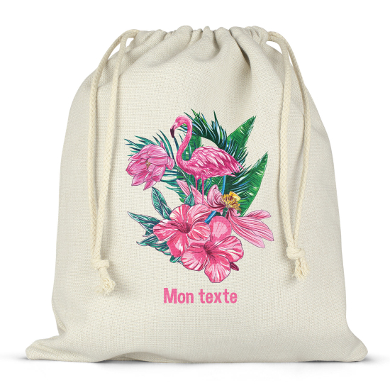 Borsa con coulisse personalizzata - Fenicottero rosa