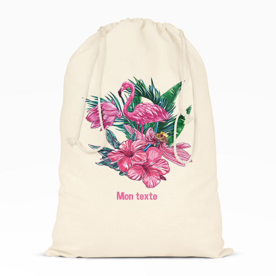 Borsa con coulisse personalizzata - Fenicottero rosa tropicale