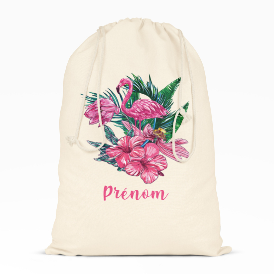 Borsa con coulisse personalizzata - Fenicottero rosa tropicale