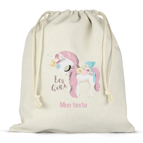 Borsa con coulisse personalizzata - Licorne sia la regina