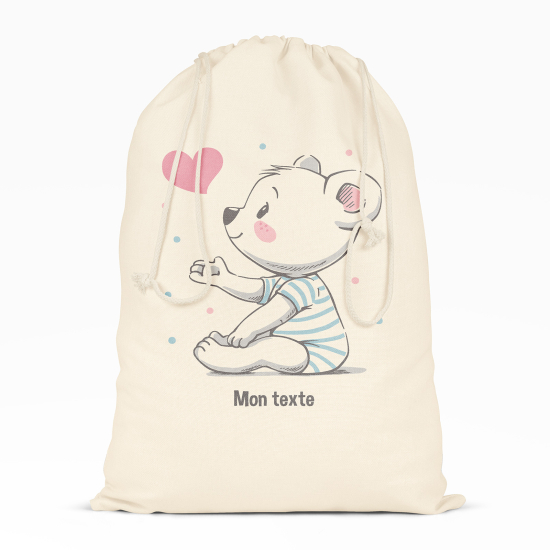 Borsa con coulisse personalizzata - Orsetto cuore