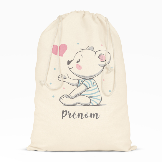Borsa con coulisse personalizzata - Orsetto cuore