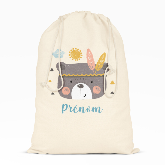 Borsa con coulisse personalizzata - Orsetto indiano