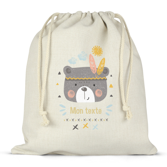 Borsa con coulisse personalizzata - Orsetto indiano
