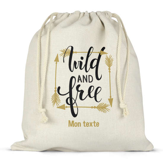 Borsa con coulisse personalizzata - Piume selvagge e libere