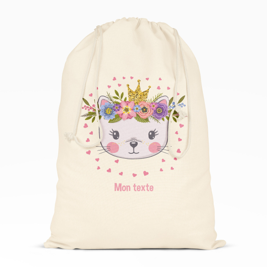 Borsa con coulisse personalizzata - Principessa gatto