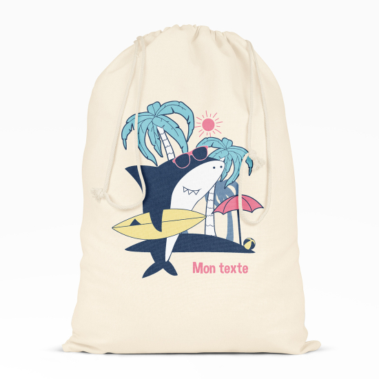 Borsa con coulisse personalizzata - Squalo surf