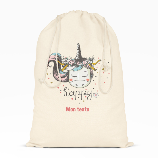 Borsa con coulisse personalizzata - Unicorni cuori