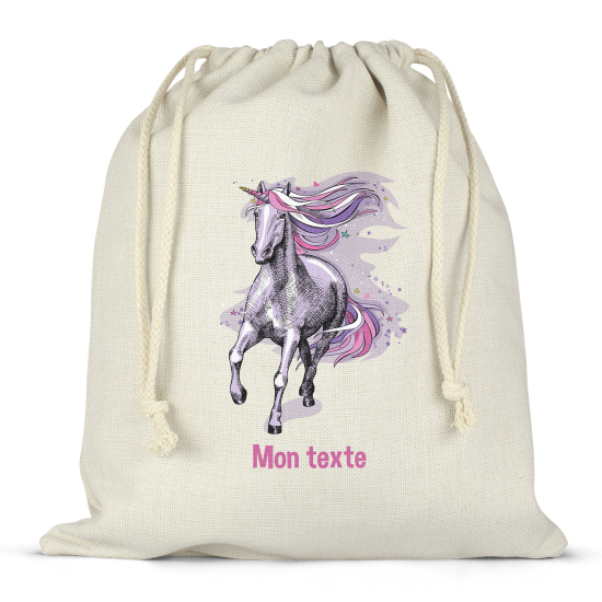 Borsa con coulisse personalizzata - Unicorno