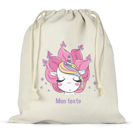 Borsa con coulisse personalizzata - Unicorno