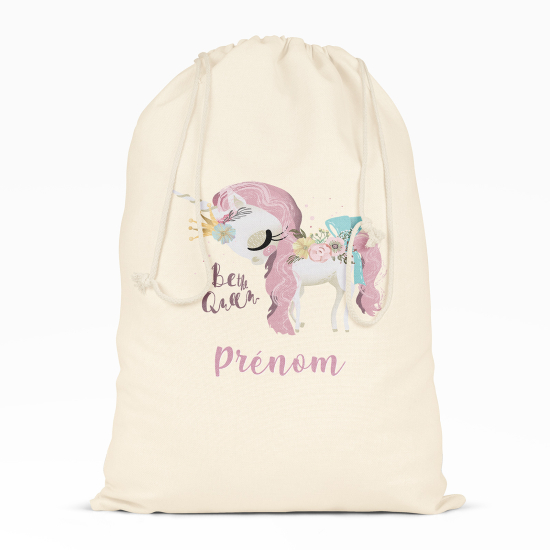 Borsa con coulisse personalizzata - Unicorno Sii la regina