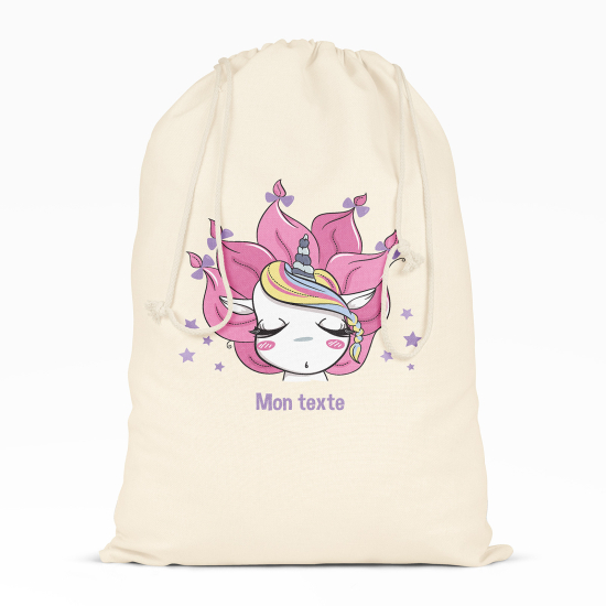 Borsa con coulisse personalizzata - Unicorno stelle