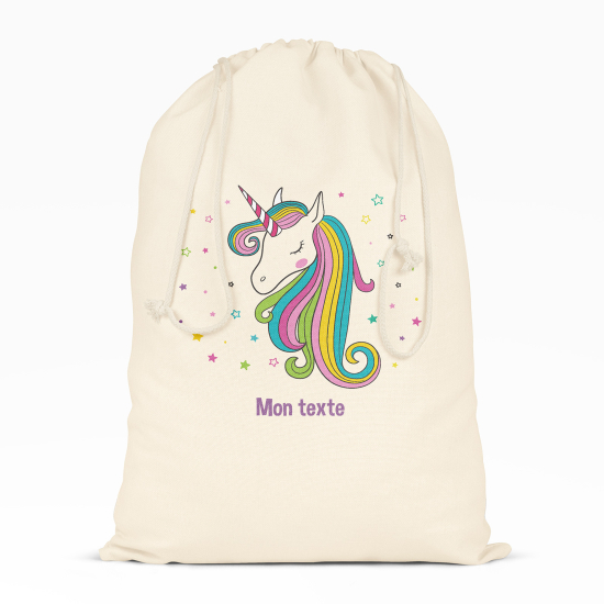 Borsa con coulisse personalizzata - Unicorno stelle
