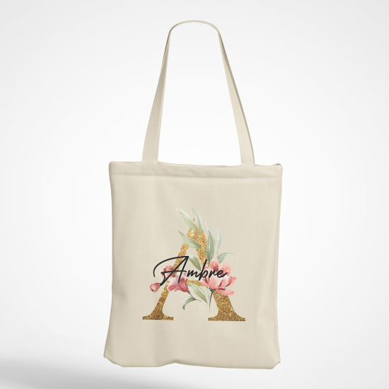 Borsa tote bag Monogram personalizzato - Lettera A