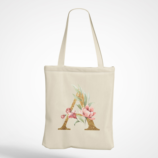 Borsa tote bag Monogram personalizzato - Lettera A