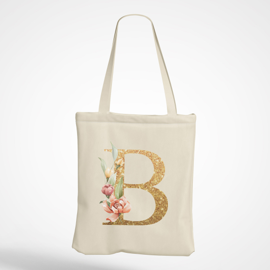 Borsa tote bag Monogram personalizzato - Lettera B
