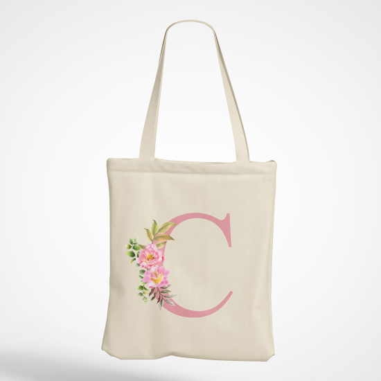 Borsa tote bag Monogram personalizzato - Lettera C