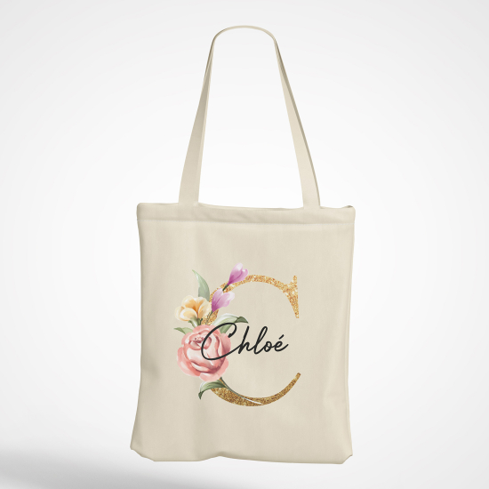 Borsa tote bag Monogram personalizzato - Lettera C