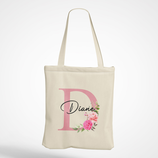 Borsa tote bag Monogram personalizzato - Lettera D