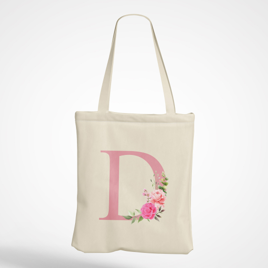 Borsa tote bag Monogram personalizzato - Lettera D