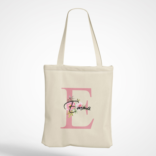 Borsa tote bag Monogram personalizzato - Lettera E