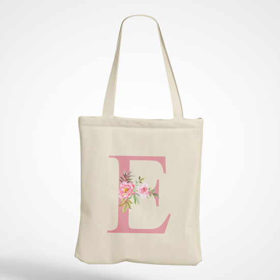 Borsa tote bag Monogram personalizzato - Lettera E