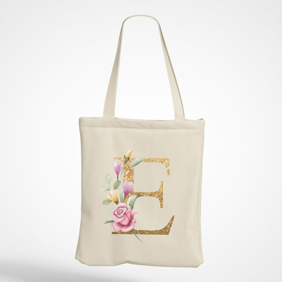 Borsa tote bag Monogram personalizzato - Lettera E