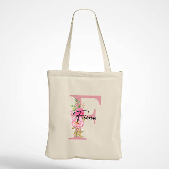 Borsa tote bag Monogram personalizzato - Lettera F