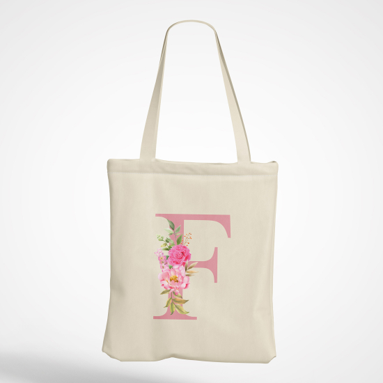 Borsa tote bag Monogram personalizzato - Lettera F