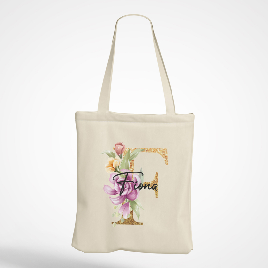 Borsa tote bag Monogram personalizzato - Lettera F