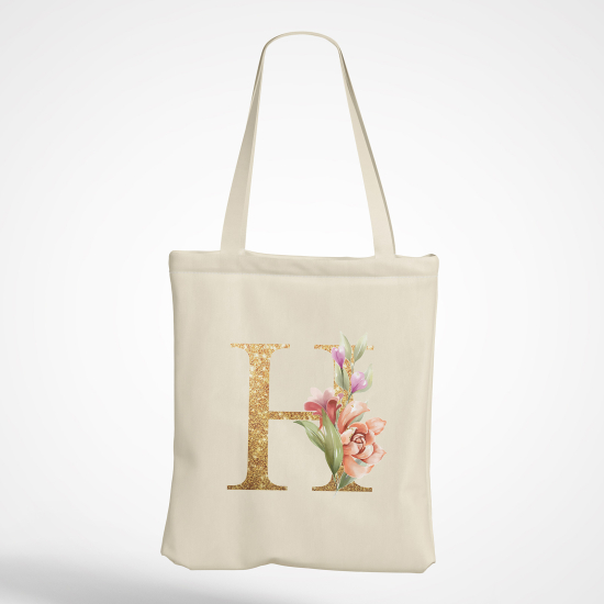 Borsa tote bag Monogram personalizzato - Lettera H
